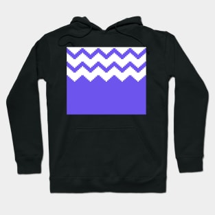 Zigzag geometric pattern - blue and white. Hoodie